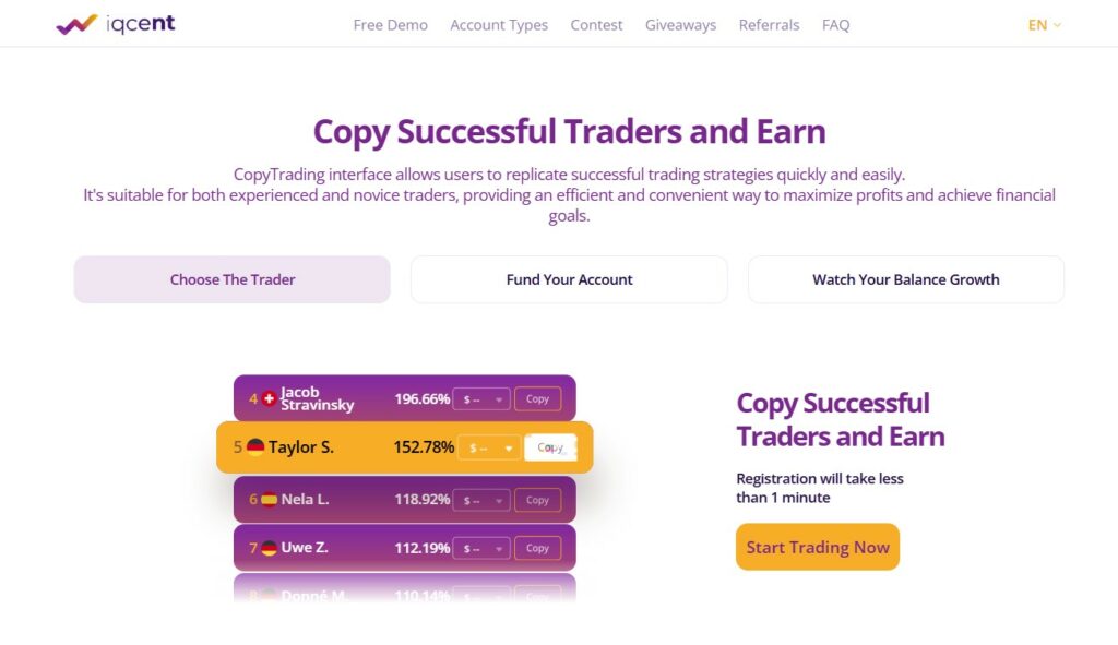 Social and Copy Trading Features